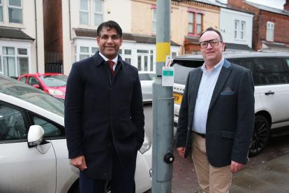 Councillor Majid Mahmood, Cabinet Member for Environment and Transport at Birmingham City Council, and Stuart Wilson, UK Managing Director of ubitricity