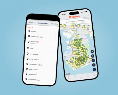 On-street charging on the Zapmap app