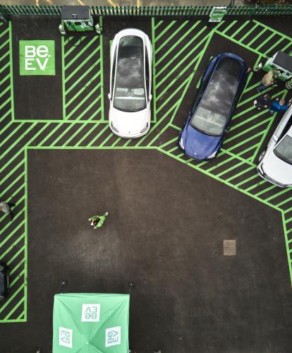 Be.EV charge point aerial view